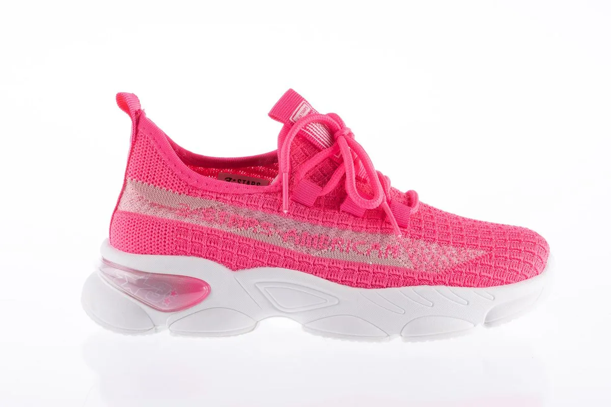 3-Stars Authentic Sport-Kiddies Memory Foam San Diego Sneakers - Pink Fusia