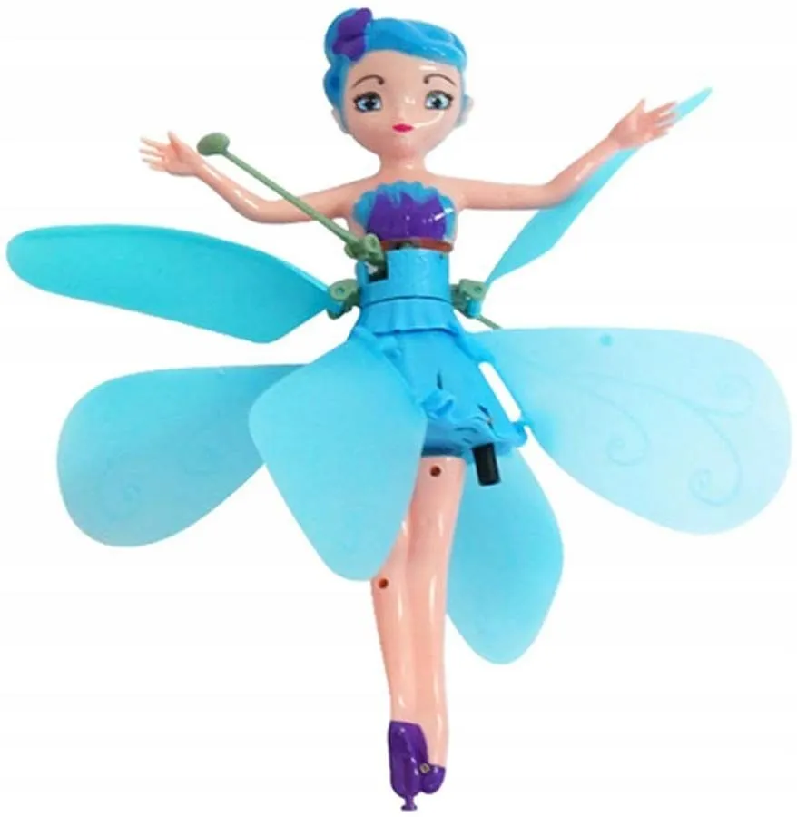 USB Flying Magic Fairy Suspended Plane Doll Toy Blue