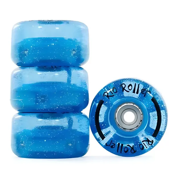 Rio Roller Light Up Wheels - Blue Glitter
