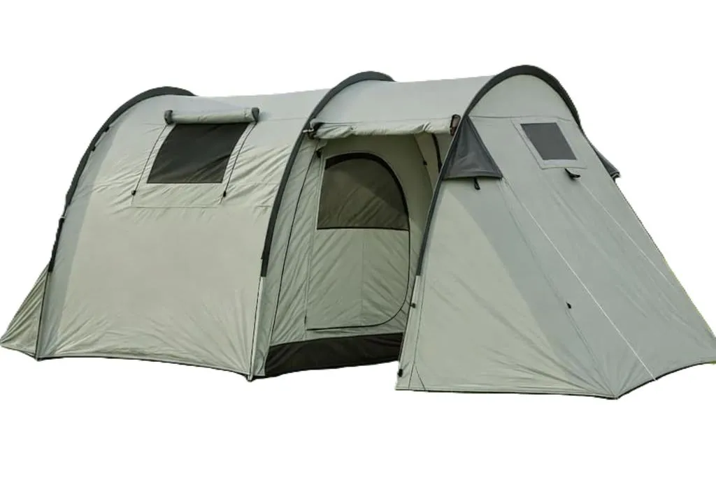 4-Person Tunnel Camping Tent Waterproof with Sunshade