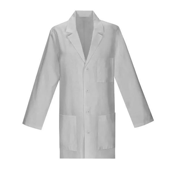 Medical Coat - Polycotton Reusable Washable Lab Coat Button Down - White