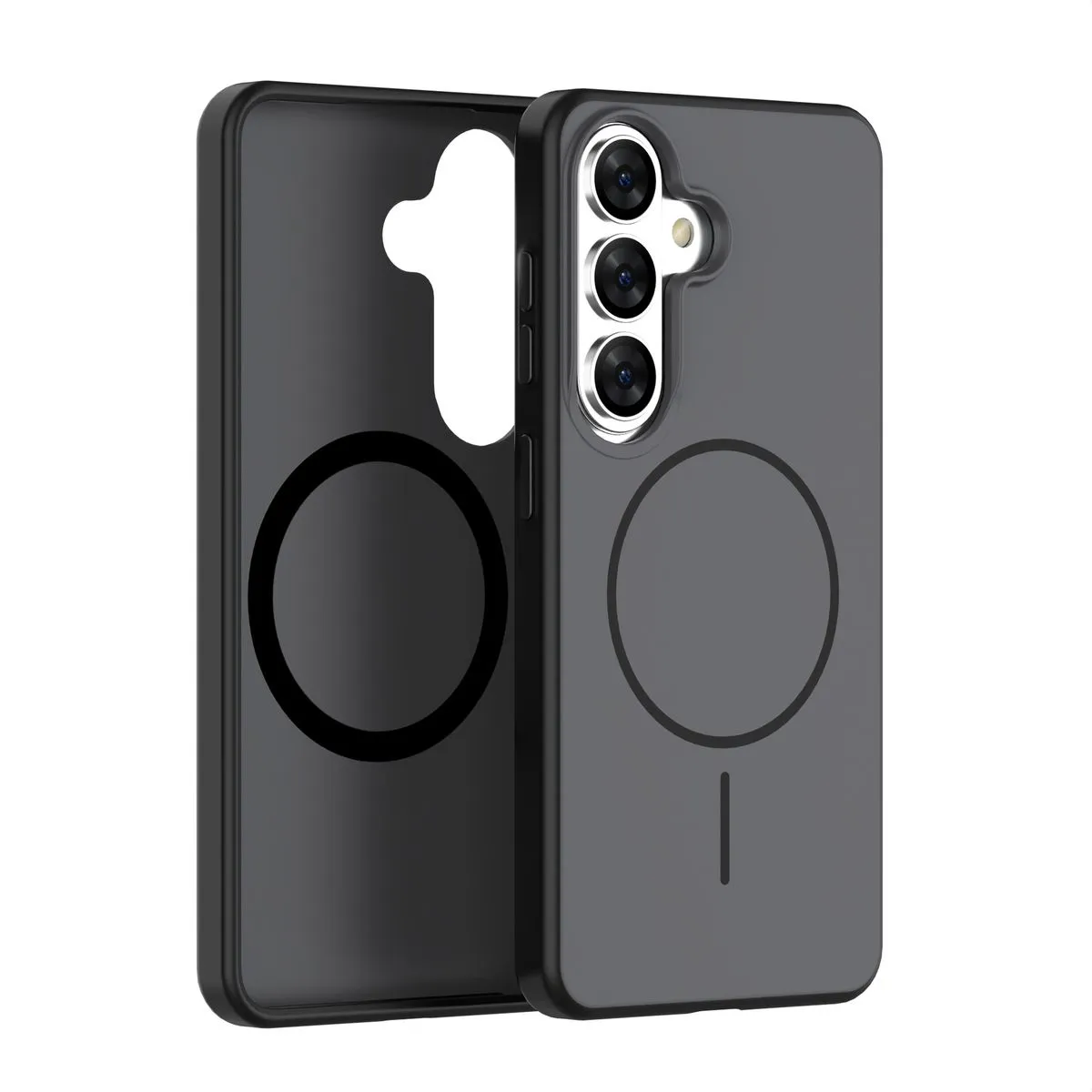 Silicone Magnetic Phone Case Compatible with Samsung Galaxy S25 - Black