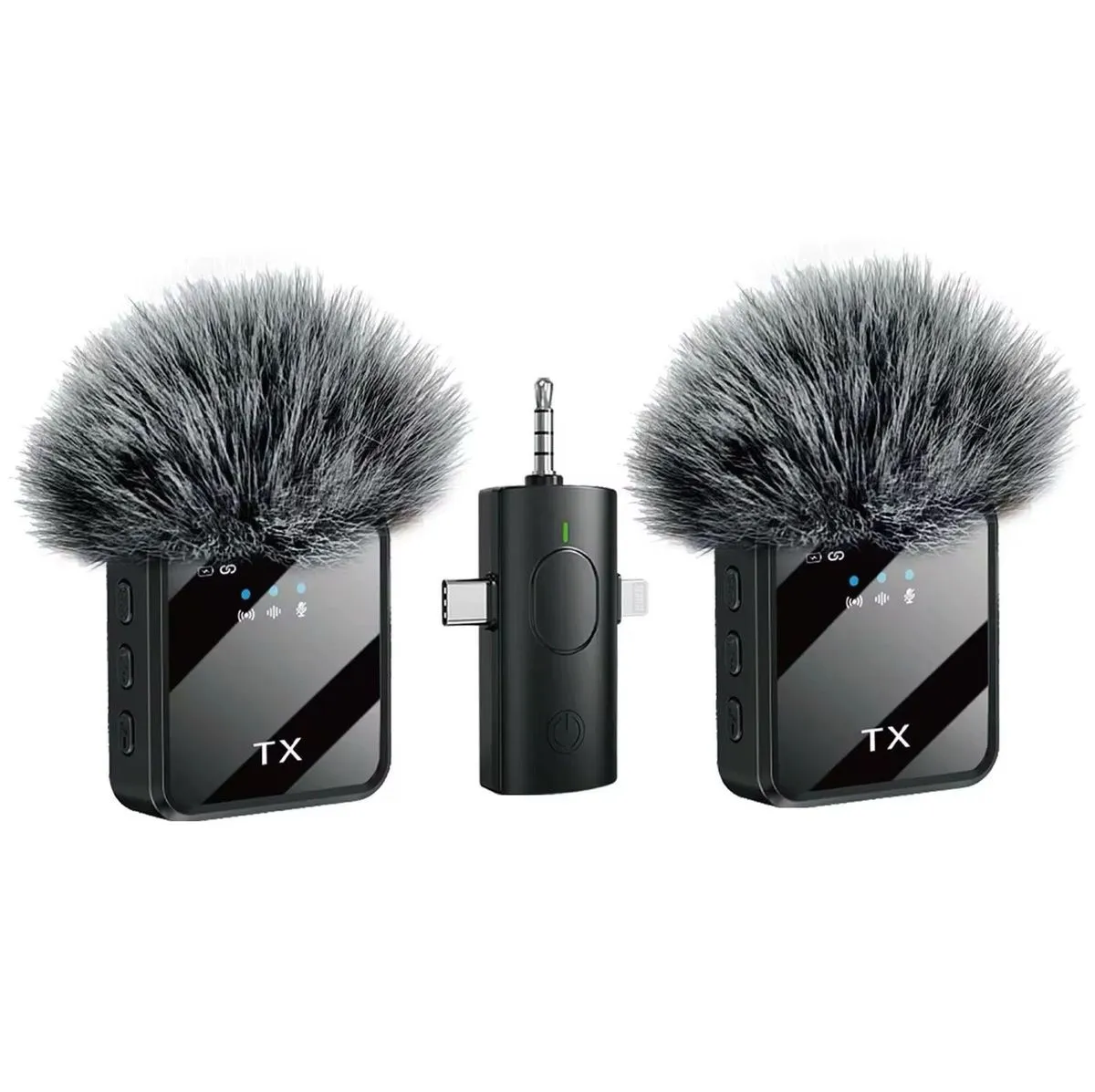 Dual Wireless Lavalier Microphones For iPhone/ Camera/ Android Devices-(GC)