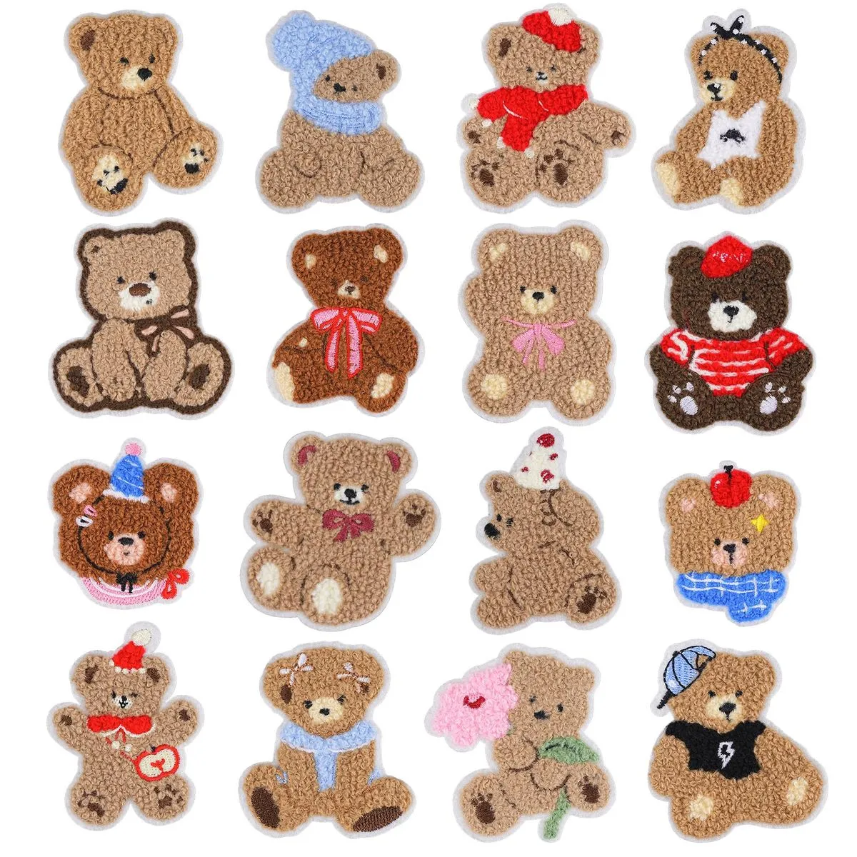 16 Pcs Vintage Girly Embroidered Patches, Cute Boho, dIY accessories - A