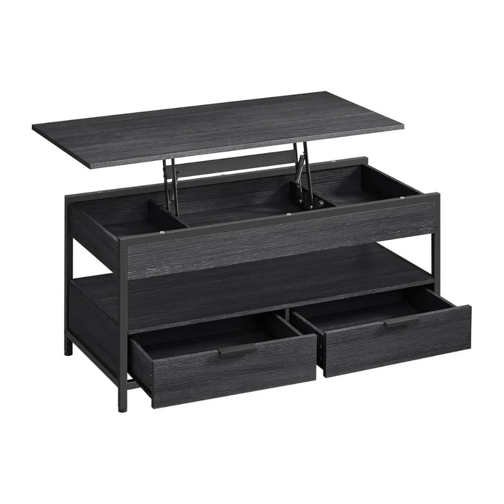 Bragg Victoria Lift Top Coffee Table with Storage Drawers - Black