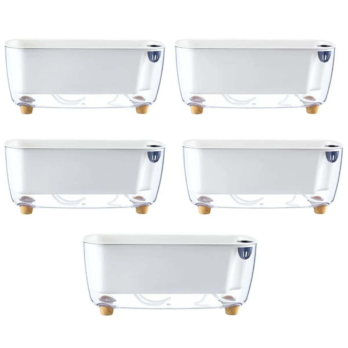 5Pcs Transparent Self Watering Planters Easy Plant Pots for Indoor Plants