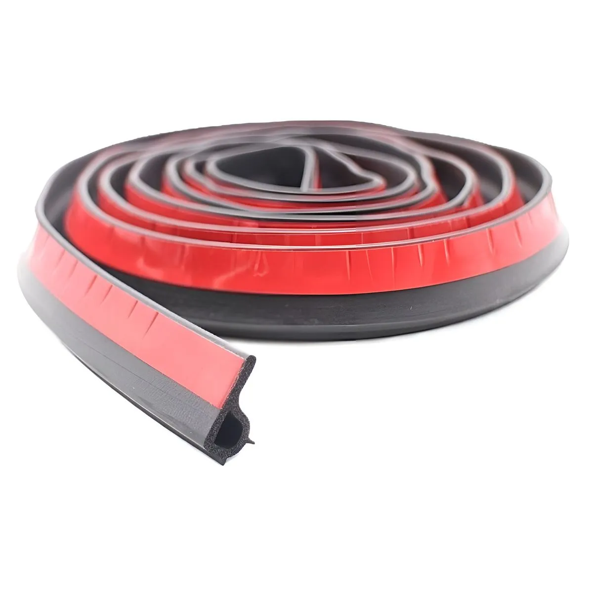300cm Rubber P Shaped Black Weather Door Seal Strip - Black
