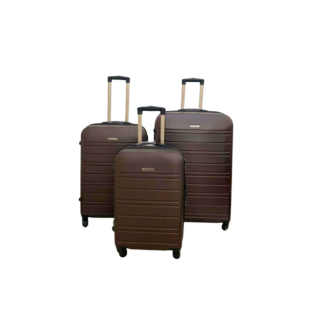 3 piece Luggage Set- Travel Partner - Strong and Durable - Brown