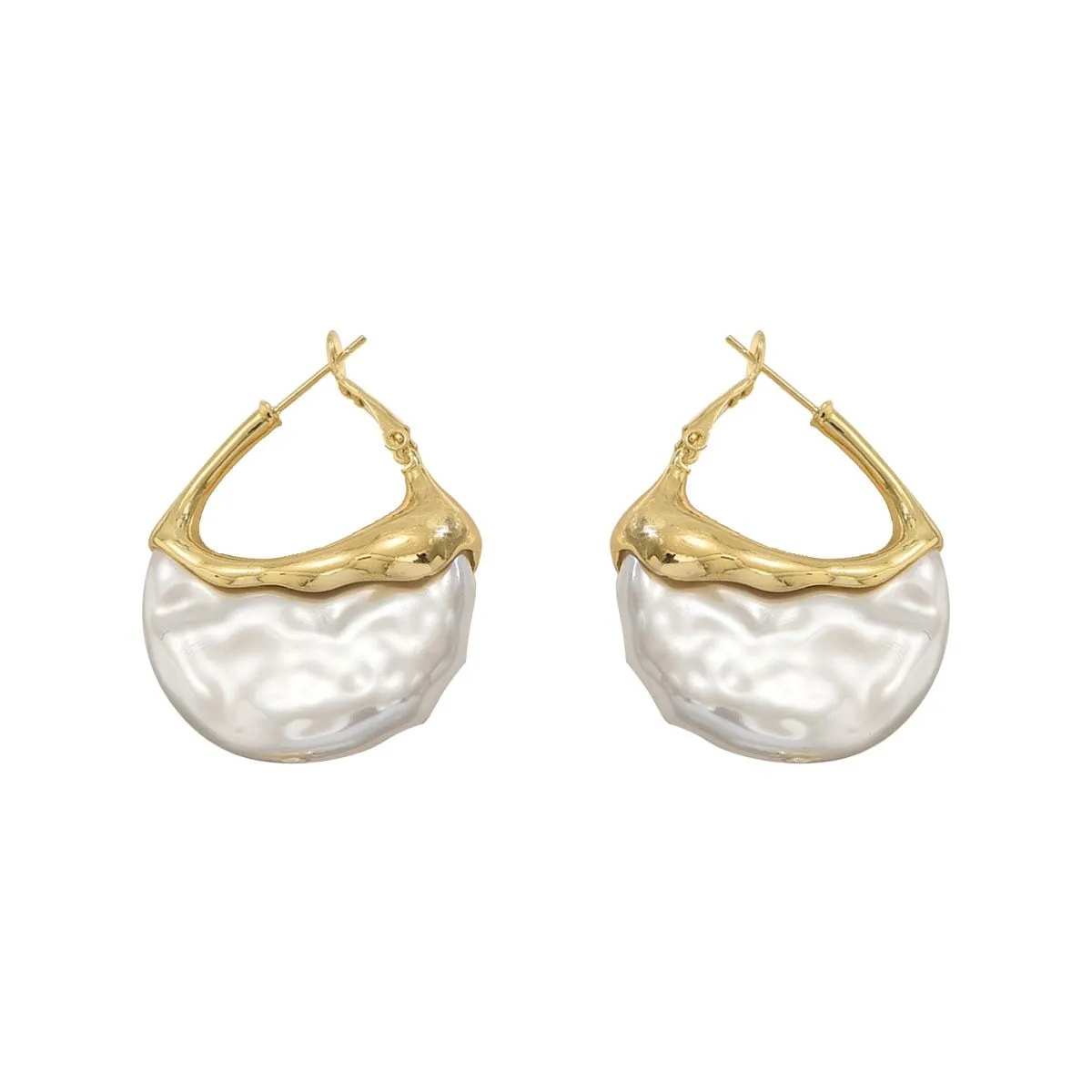 Scalloped Pearl Earrings Fashion Jewelry Gift for Women Stylish Quality