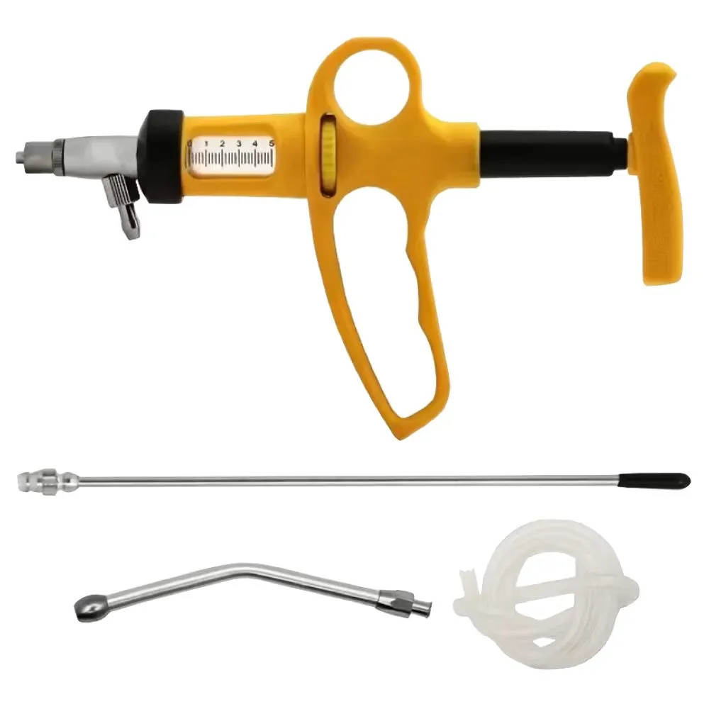 Metal Continuous Livestock Feeder & Medicine Syringe with Straw - 21cm