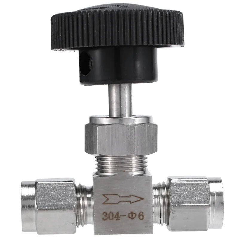 Adjustable Needle Valve O.D 6mm Tube High Pressure Acid Proof Card