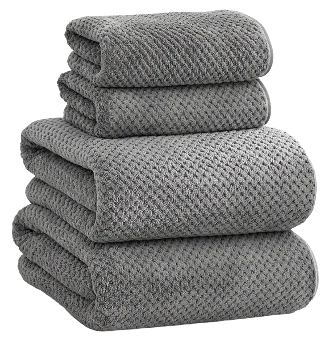 Ultra Absorbent Quick-Dry Super Soft Skin Friendly Towel Set- 4Pack - Grey