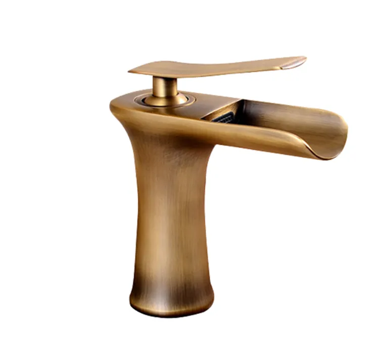 Single-Handle Brass Waterfall Basin Faucet for Countertop Installation