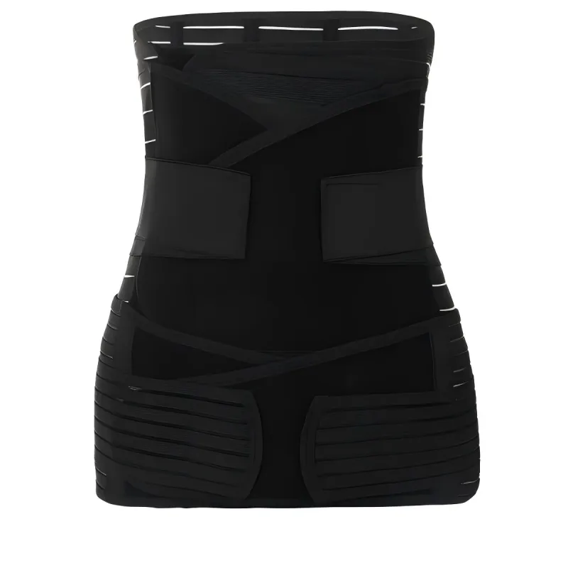 3 Piece Postpartum Abdominal Binder -Black