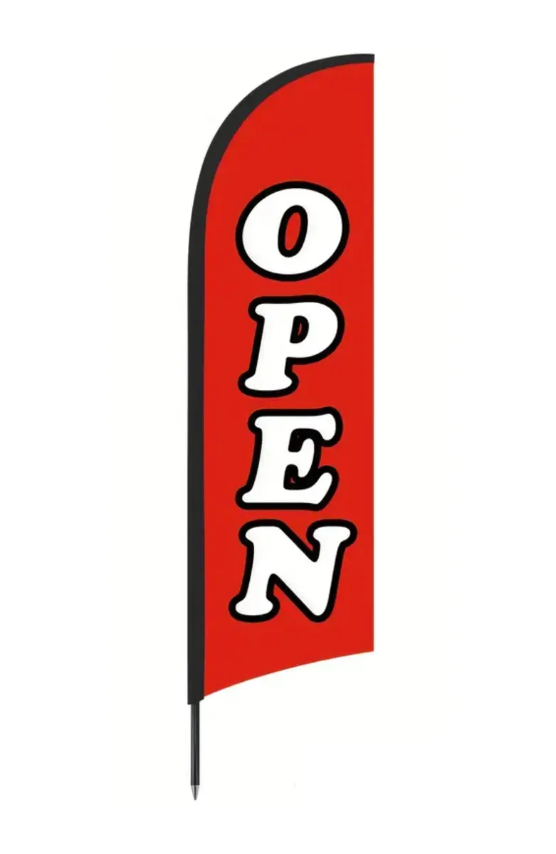 Decor Outdoor Advertising Open Sign Flag Banner For Shops - 259cm