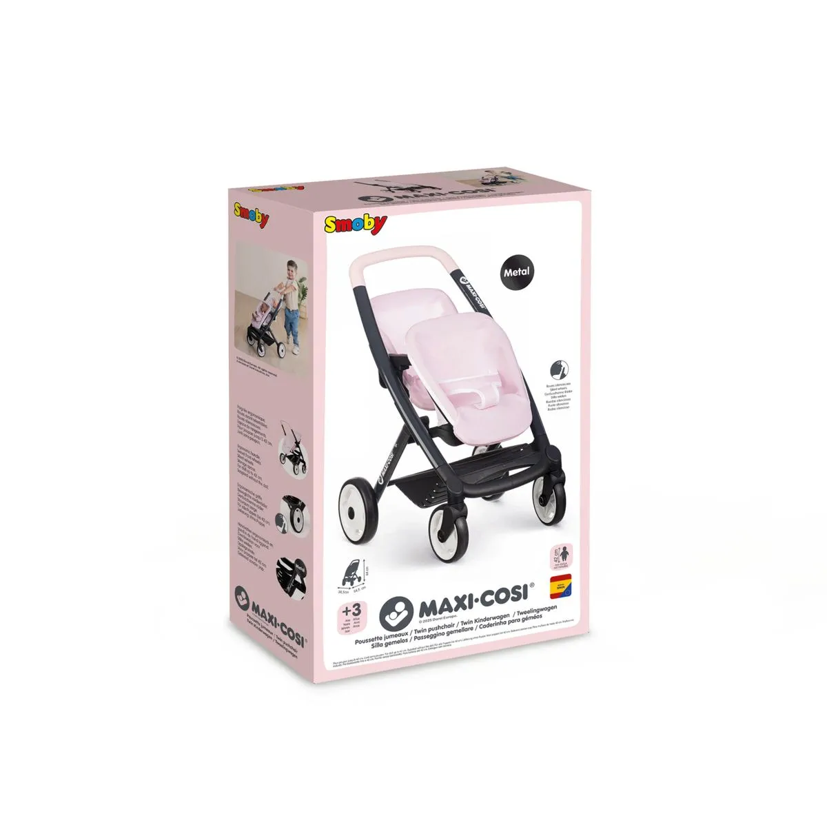Smoby Maxi-Cosi Twin Pushchair Pink