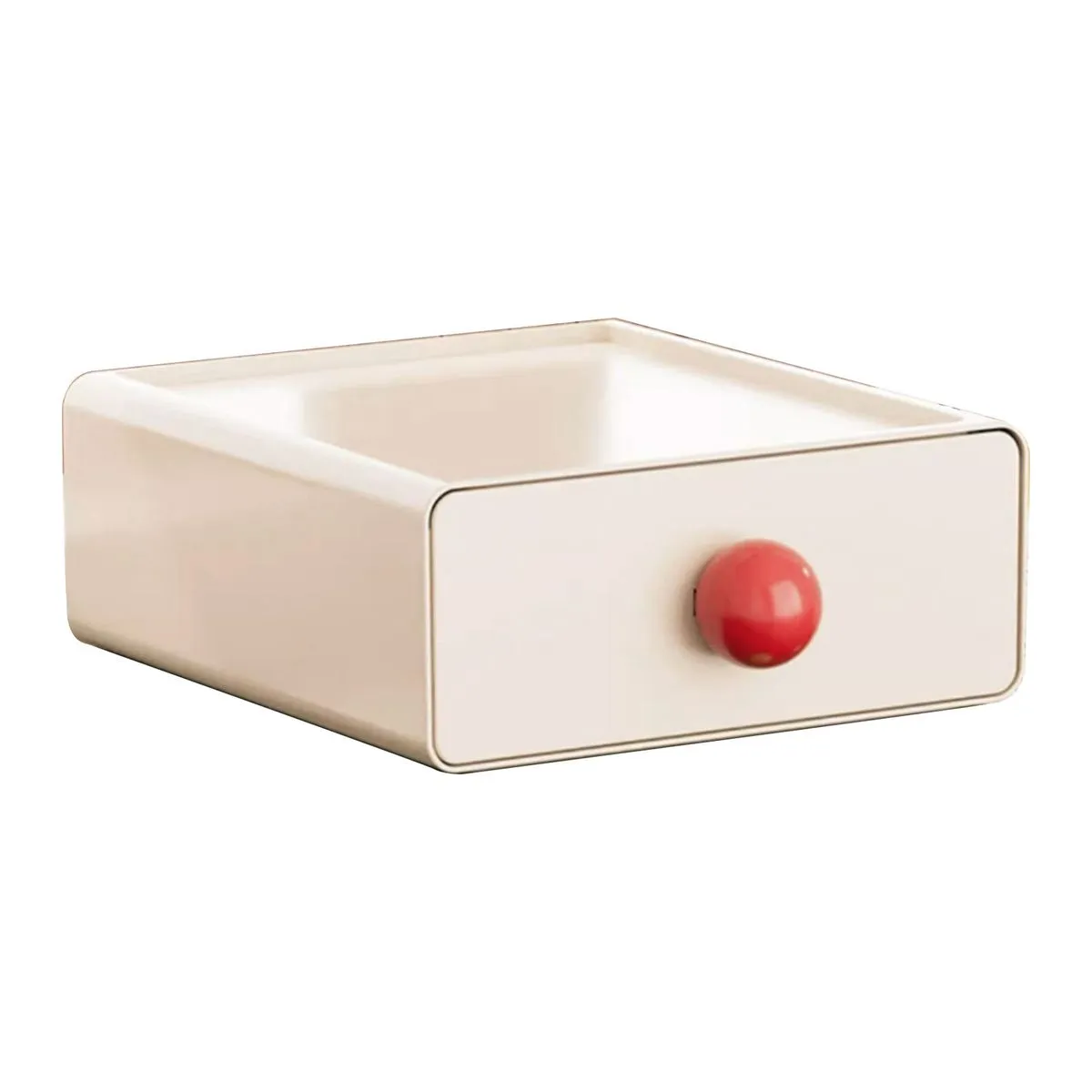 Stackable Large Capacity Plastic Desk Drawer 20x20x7.5cm White Storage Box