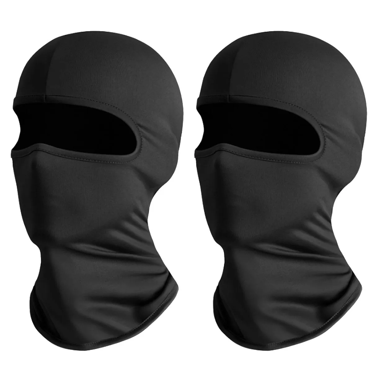 2PCS Ski Mask Balaclava Cold Winter Warm Windproof Motorcycle Neck Gaiter - Black