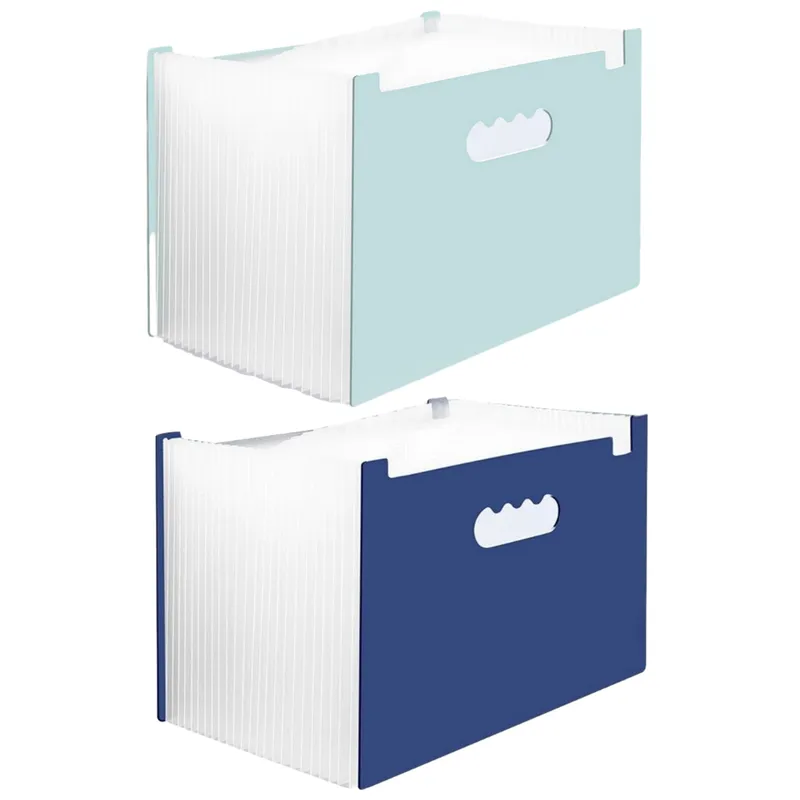 2Pack 25 Pockets Expandable Desk File Organiser Folder Document Storage