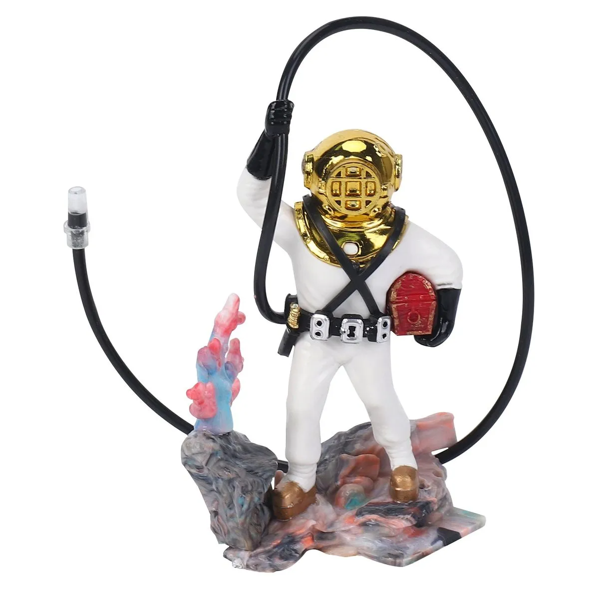 Aquarium Fish Tank Sea Treasure Diver Air Decorations for Home Garden