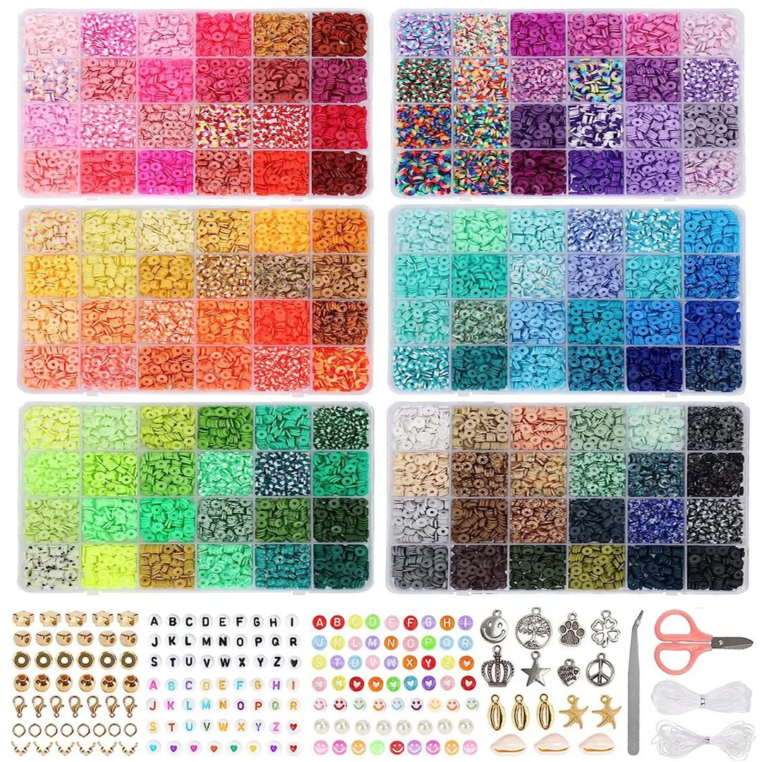 15000pcs Clay Beads Bracelet Jewelry Making Kit 144 Colors DIY Craft Making