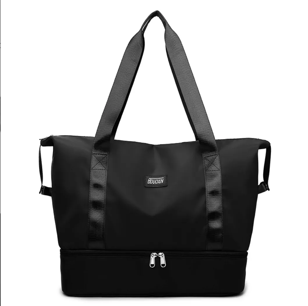 Large Capacity Sports Gym Bags Shoulder Bag Fitness Outdoor Travel Handbag - Black