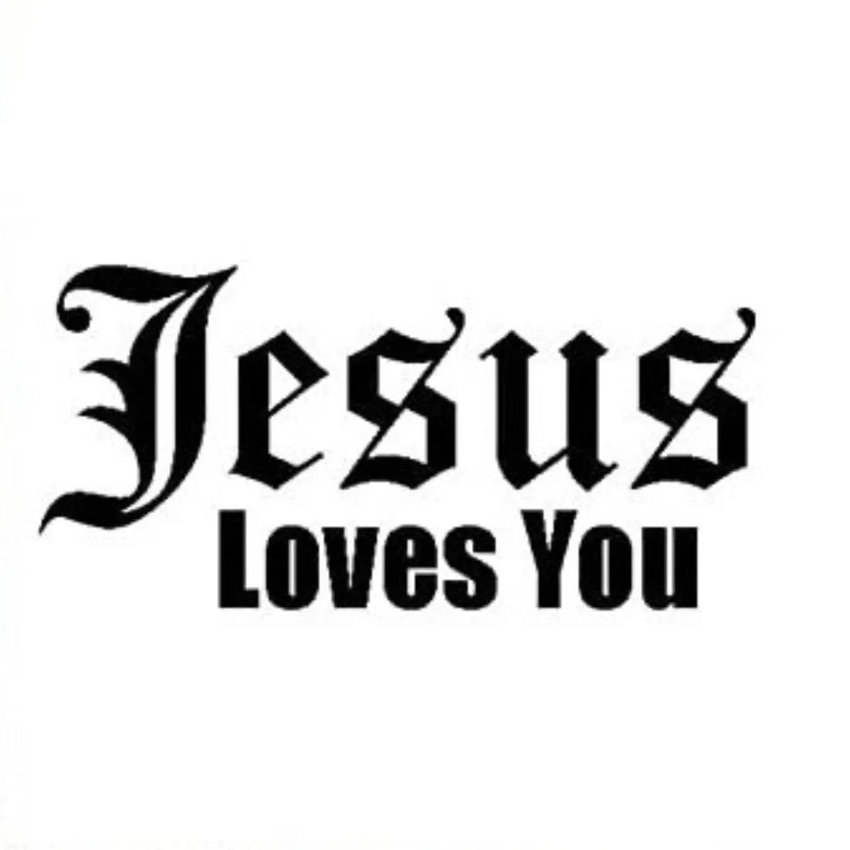 Jesus Loves You Car Bumper Sticker Car Window Sticker Cute Christian Decals - Black