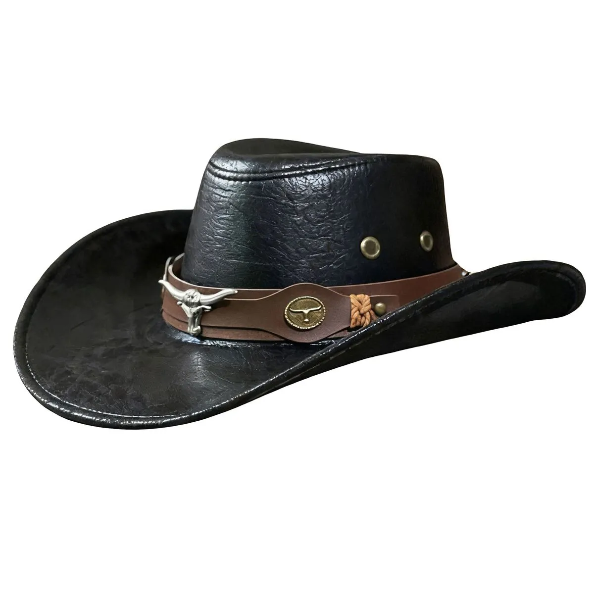 Classic Western Cowboy Hat - Shapeable Wide Brim for Women & Men - Black