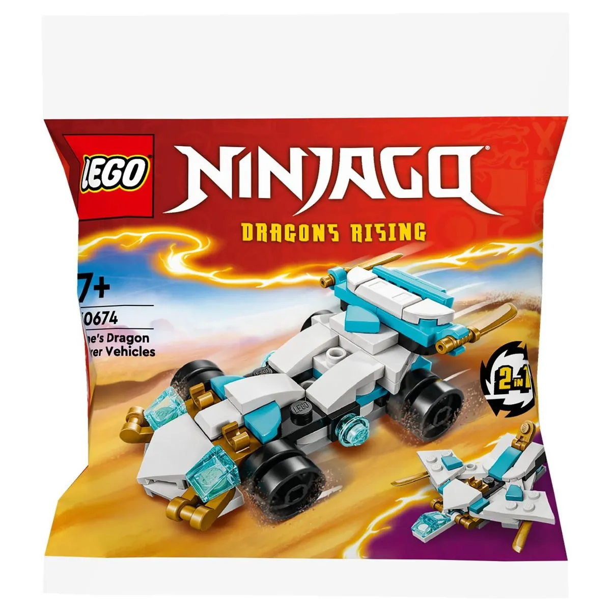 LEGO® NINJAGO® Zane's Dragon Power Vehicles 30674 Building Toy Cars - 55 Pieces