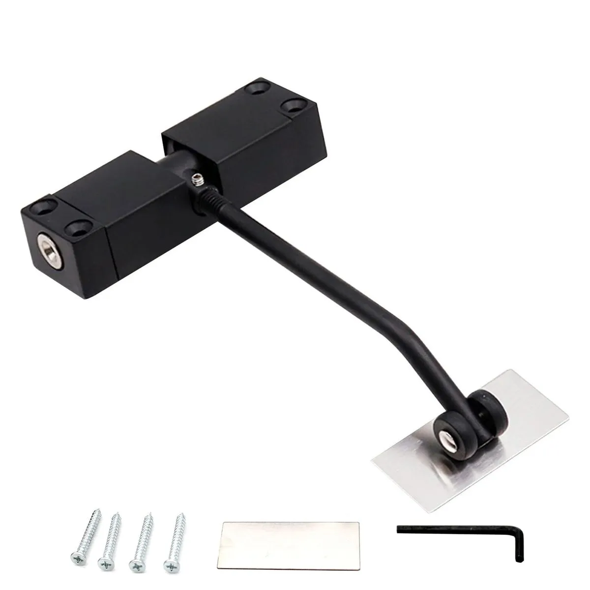 Mix Box Aluminum Alloy Automatic Mounted Spring Door Closer - Black