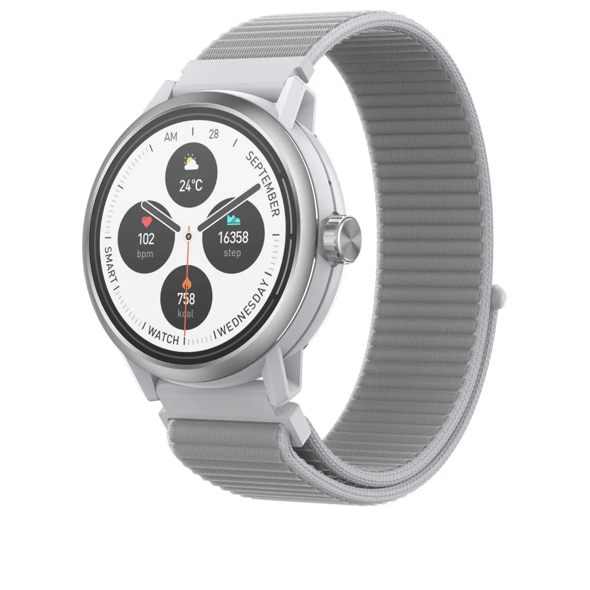 Volkano Tide Series 30m Waterproof Smart Watch with AMOLED Display- Silver