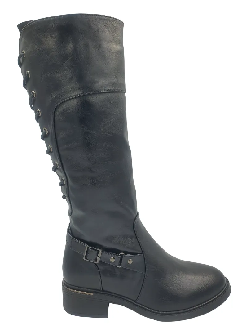 Womens Lace Back Zip Up Boots