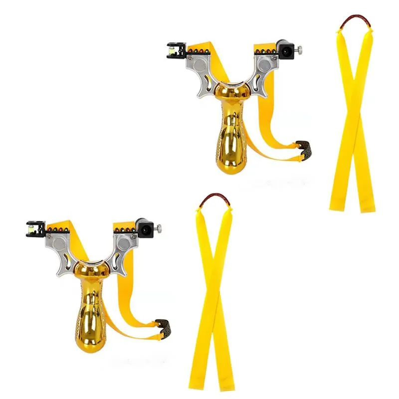 2 Set Of Outdoor Laser High Precision Hunting Slingshot 98K - Gold