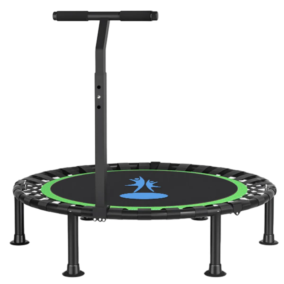 40" Silent Trampoline Fitness with Adjustable Handle Non-Slip Foot Pads - Green