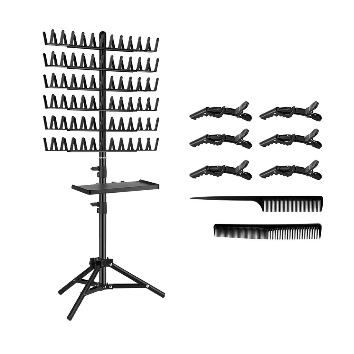 Braiding Hair Rack With Detachable Tray Height Adjustable Braiding Stand
