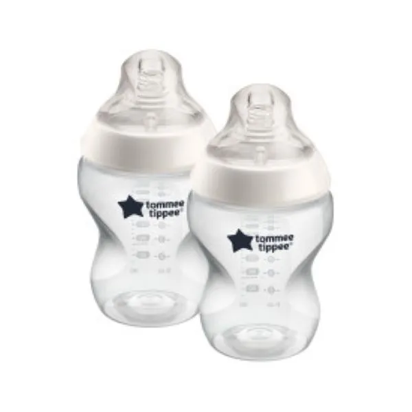 Tommee Tippee - 260ml Baby Bottles with Slow Flow Teats - 2 Pack