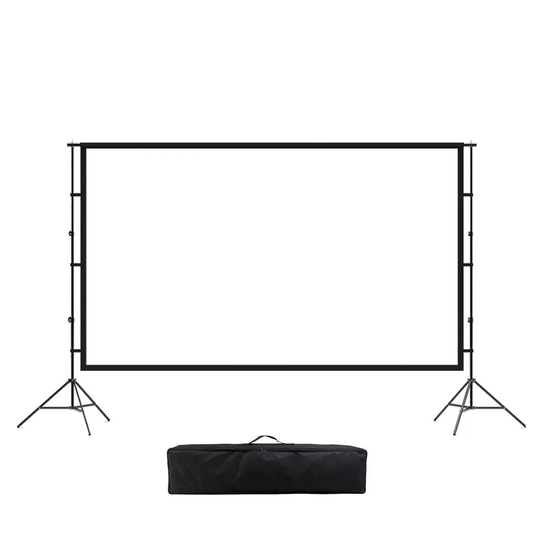 Projector Screen 100 Inch Portable with Stand & Storage Bag Foldable 16:9