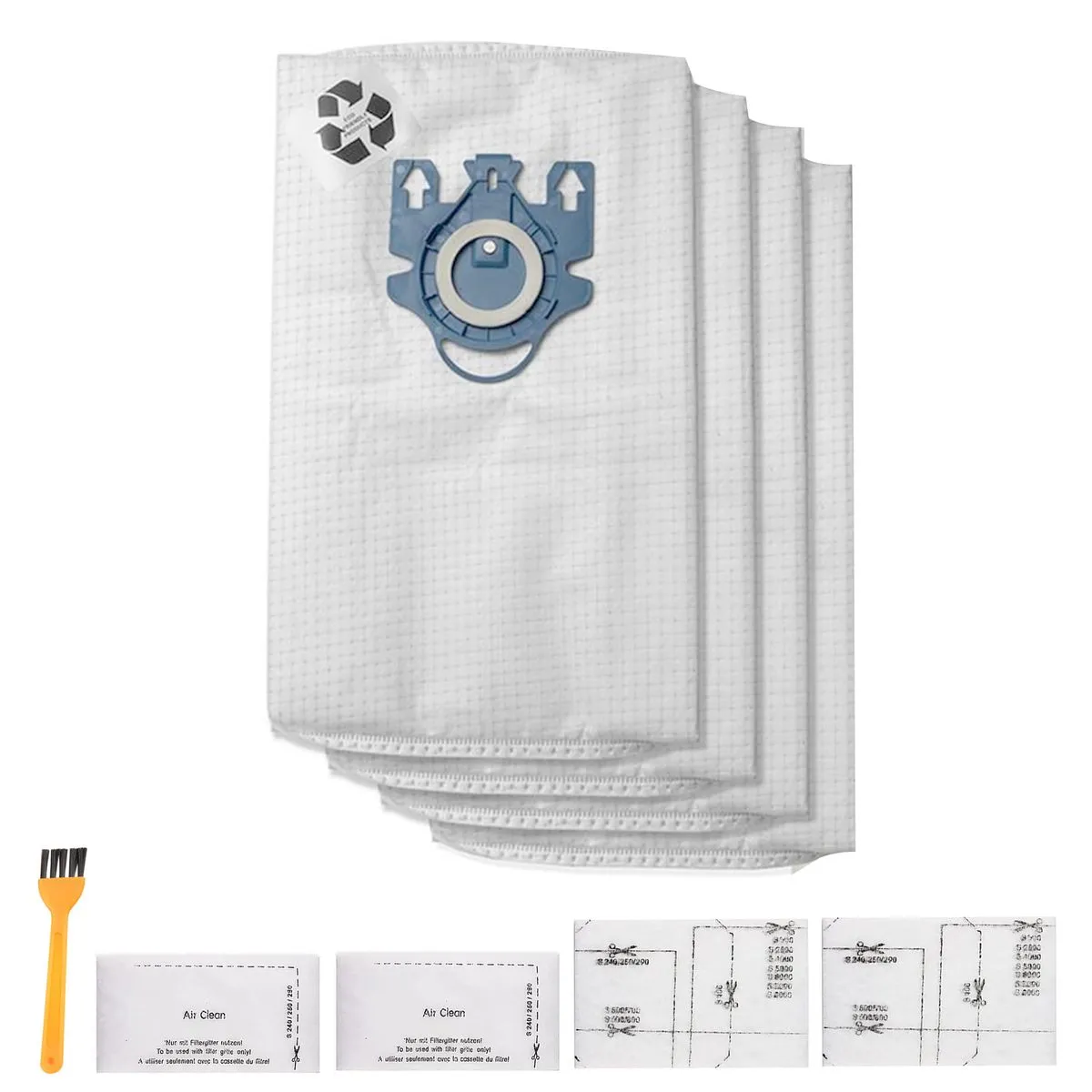 4 Pack Vacuum Cleaner Dust Bags- Fits MIELE GN S2, S5, S8,Classic C1-C3