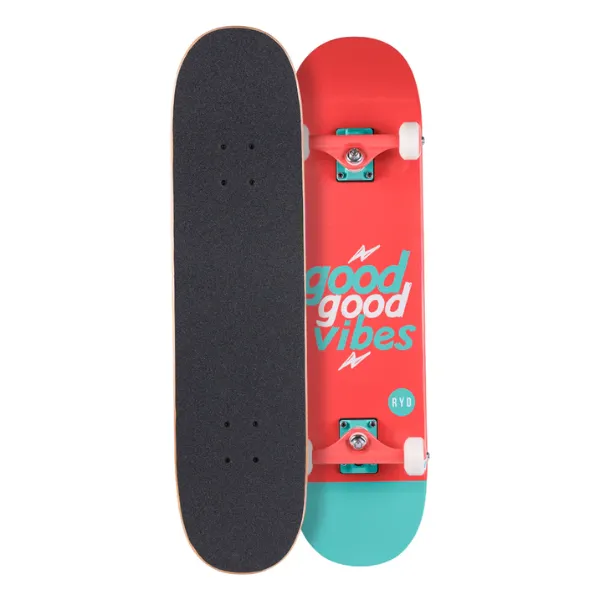 RYD - Good Vibes 7.75 Inch Complete Skateboard - Coral 