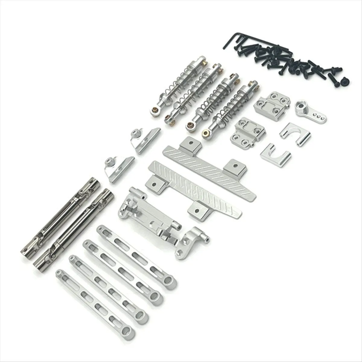 Rc Car Shock Absorber Tie Rod Before and After Drive Shaft Set Silver