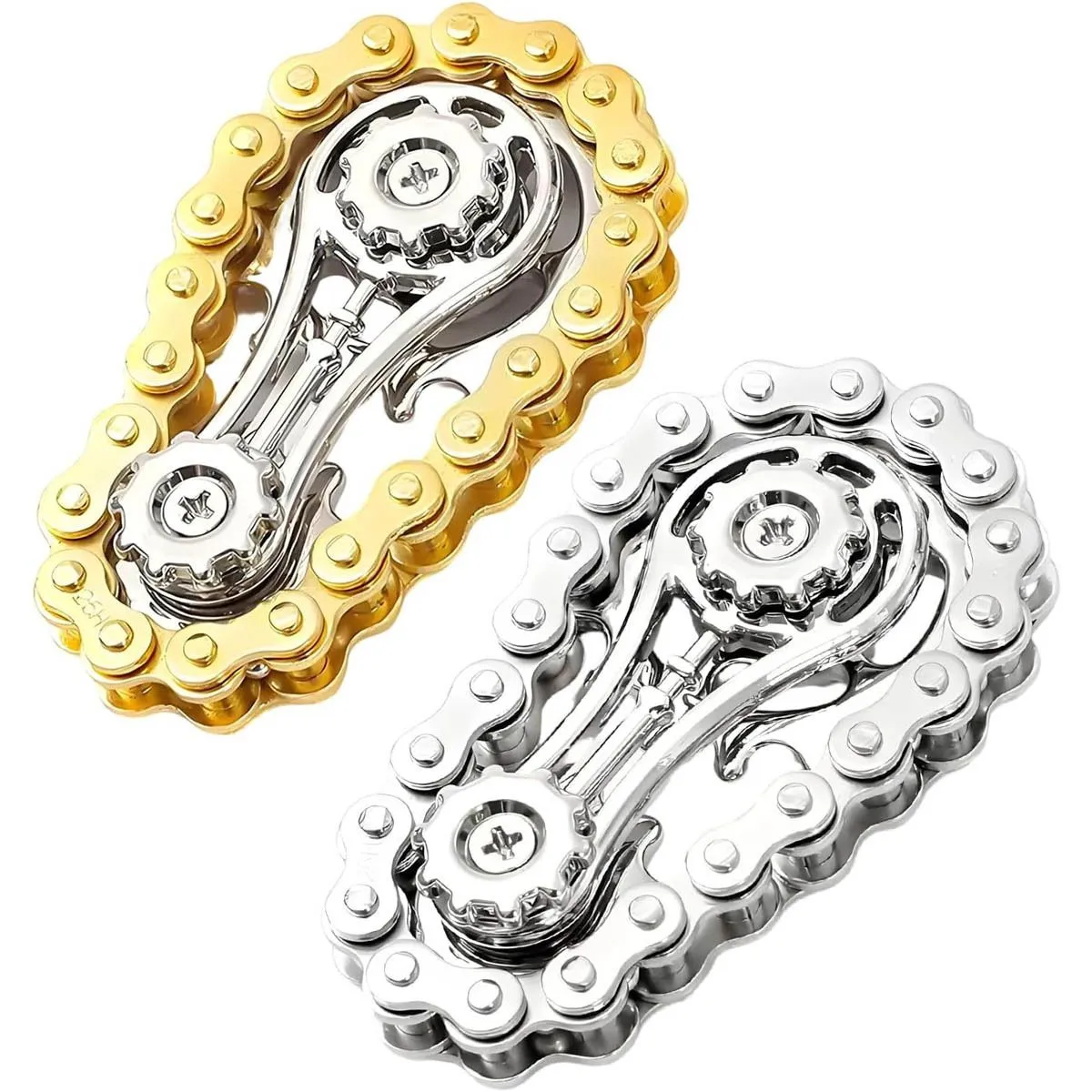2 Pack Fidget Toys Adults, Stress Relief Bicycle Chain Fidget Toys