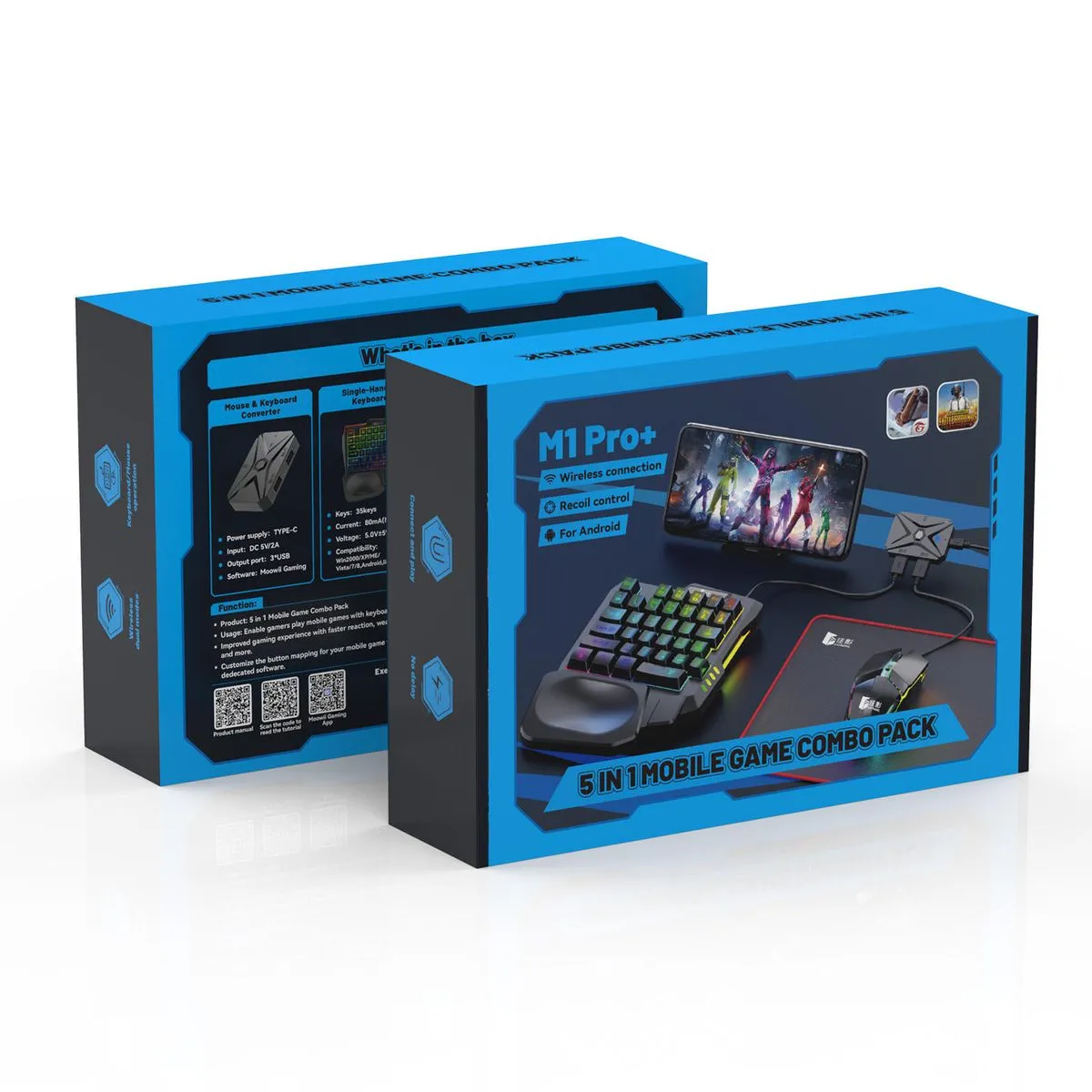 Gaming Keyboard and Mouse Sets, M1Pro Mouse and Keyboard Convertor, 2PCS