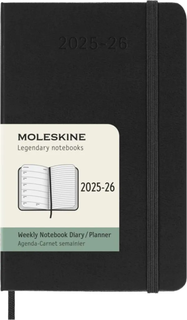 2026 18m Black Pocket Weekly Hard