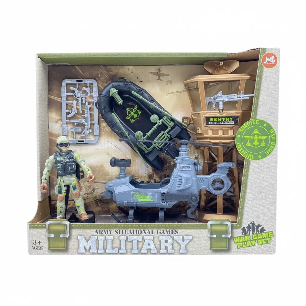 Military Action Figure Play Set with Battle Accessories