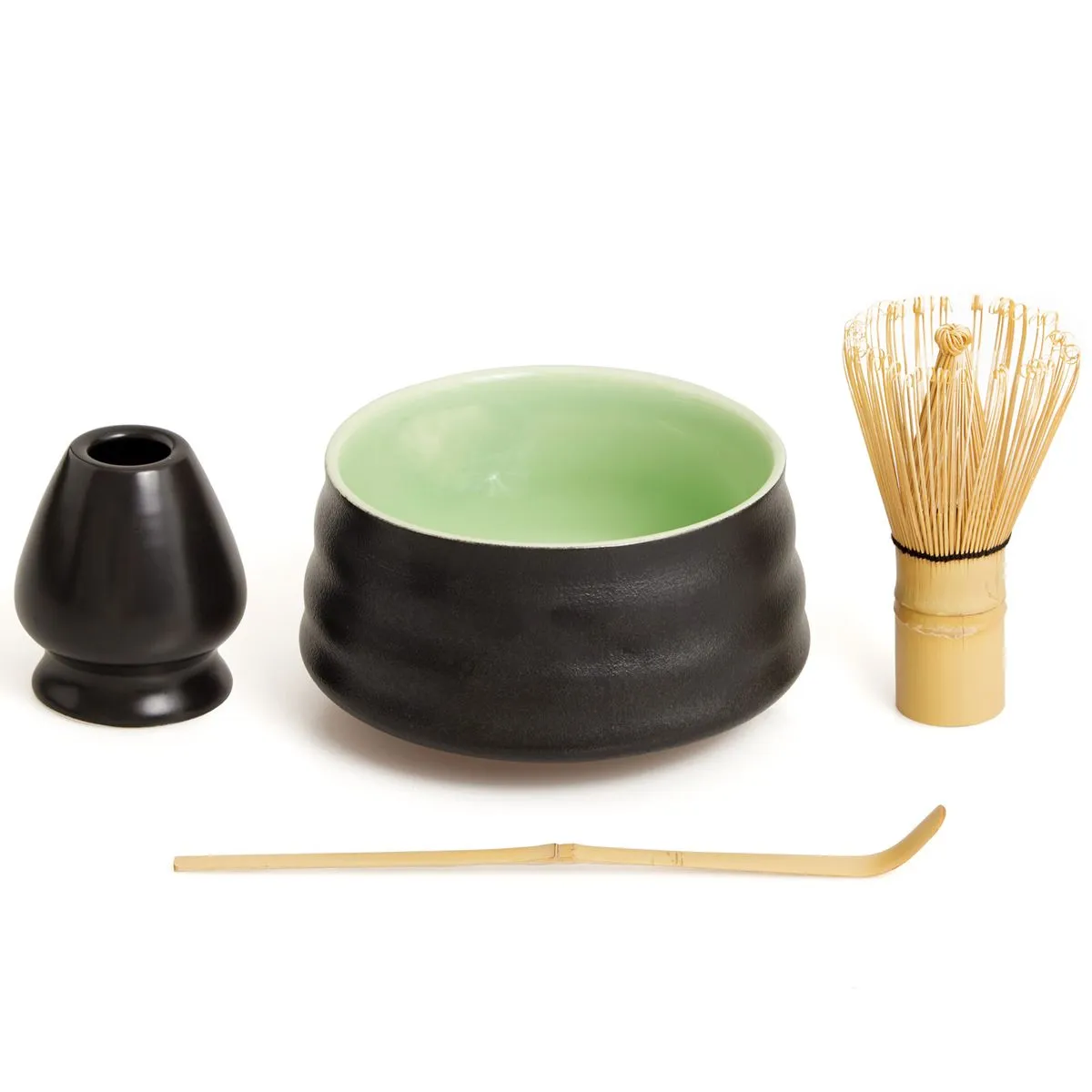 Chenshia 4Pc Japanese Matcha Kit Eco-Friendly Smooth Froth Tea Brewing Gift - Black