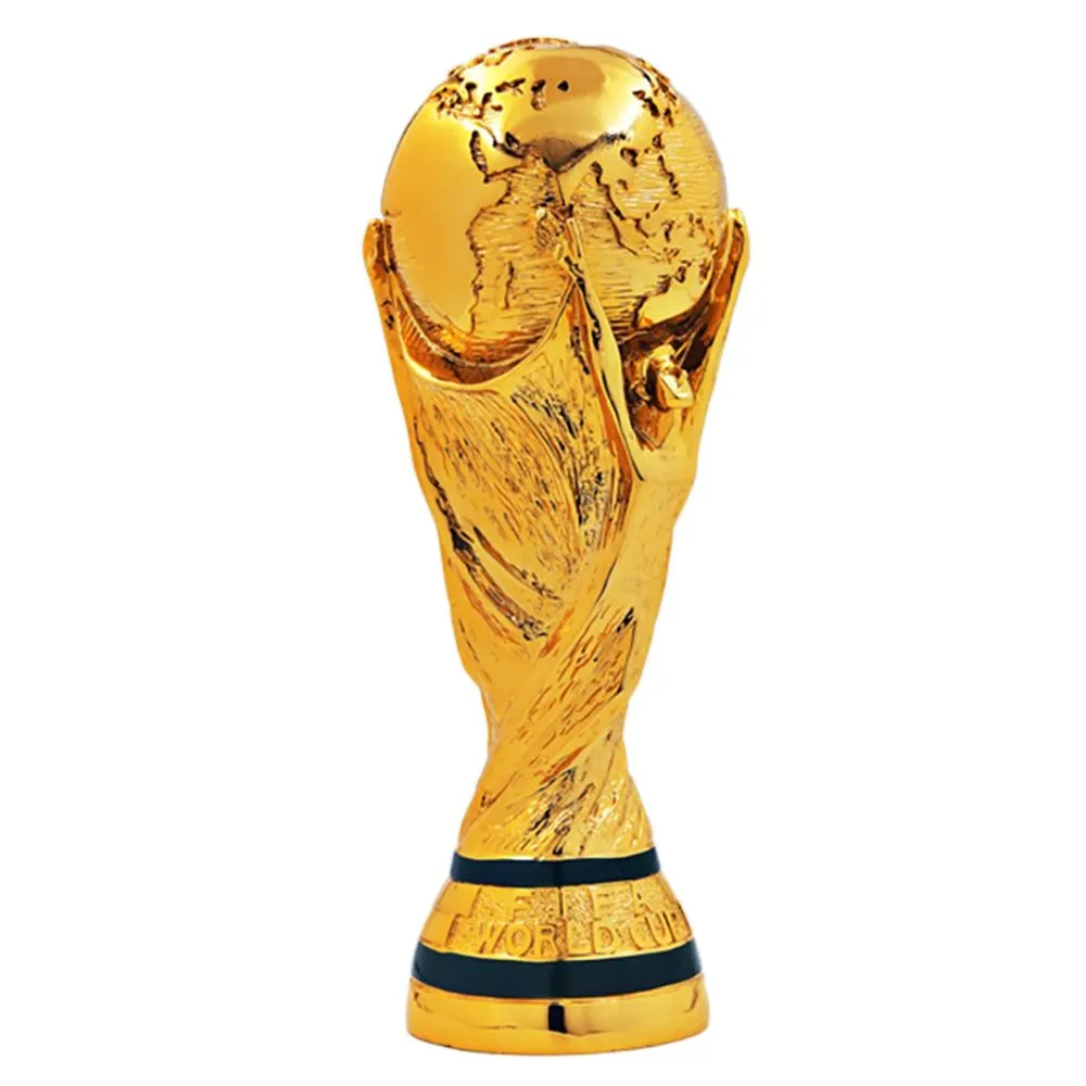27Cm 2022 Qatar World Cup Trophy Gold Plated Resin Cup Model Souvenir