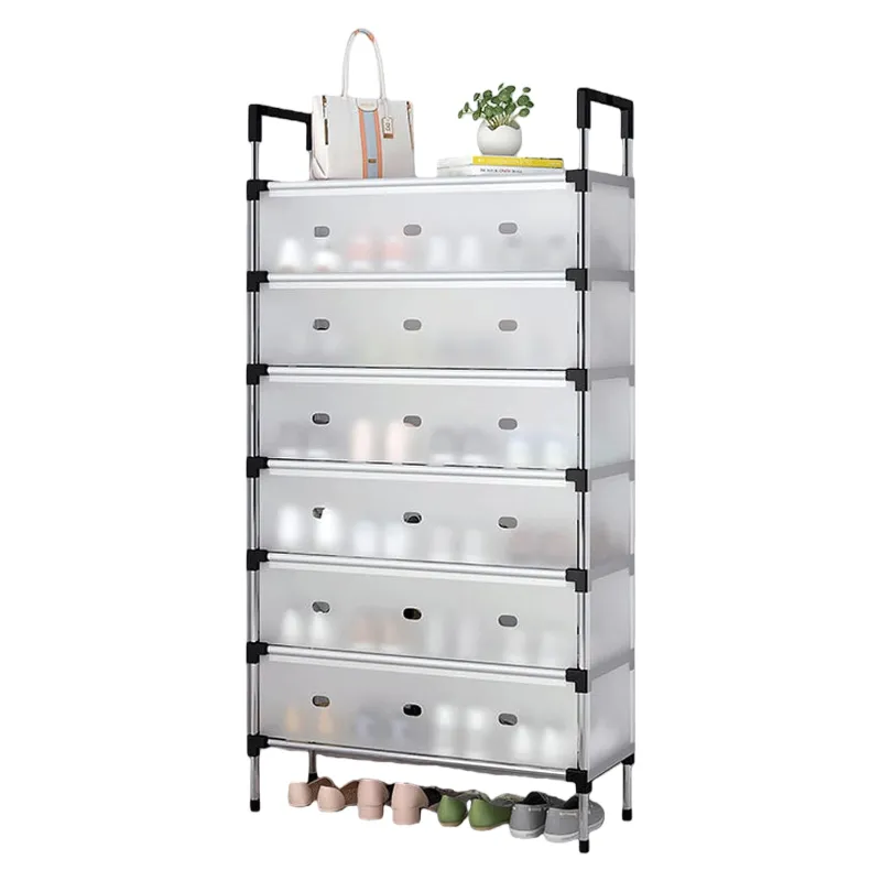 7 Tier Plastic, Metal Shoe Racks Large Capacity Dustproof Shoe Rack