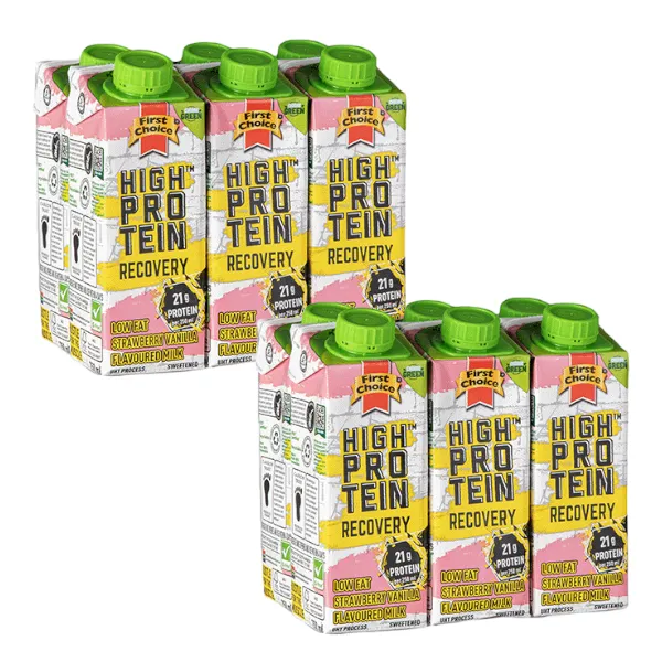 First Choice High-Protein Rec Milk - Strawberry Vanilla - 2 x 6 Pack (250ml)