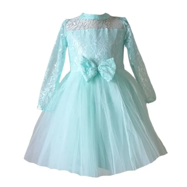 Girls Pale Aqua Formal Dress