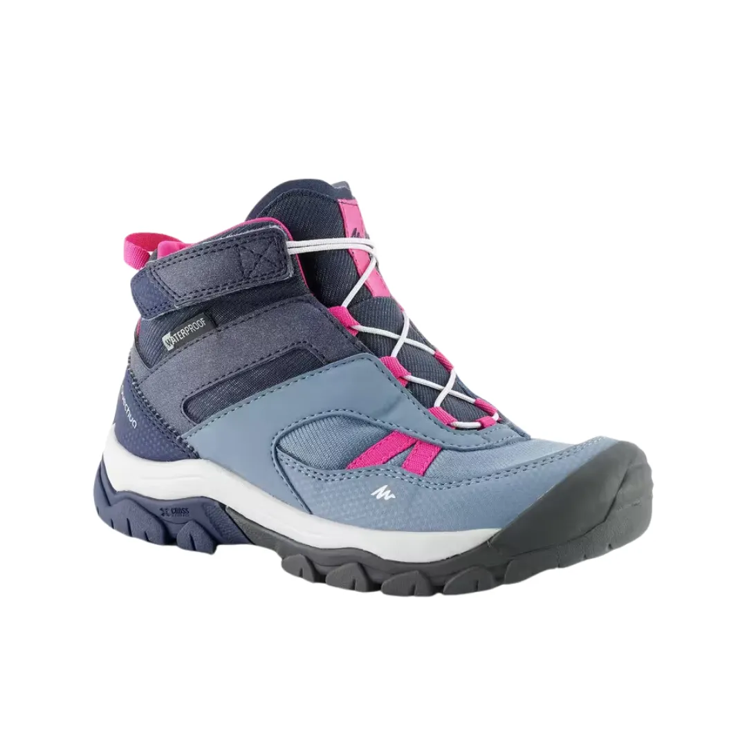 Quechua Children's waterproof hiking shoes MID blue - size jr. 10-1.5